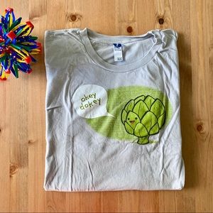 NWOT Light Grey Tee: Okey Dokey Artichokey